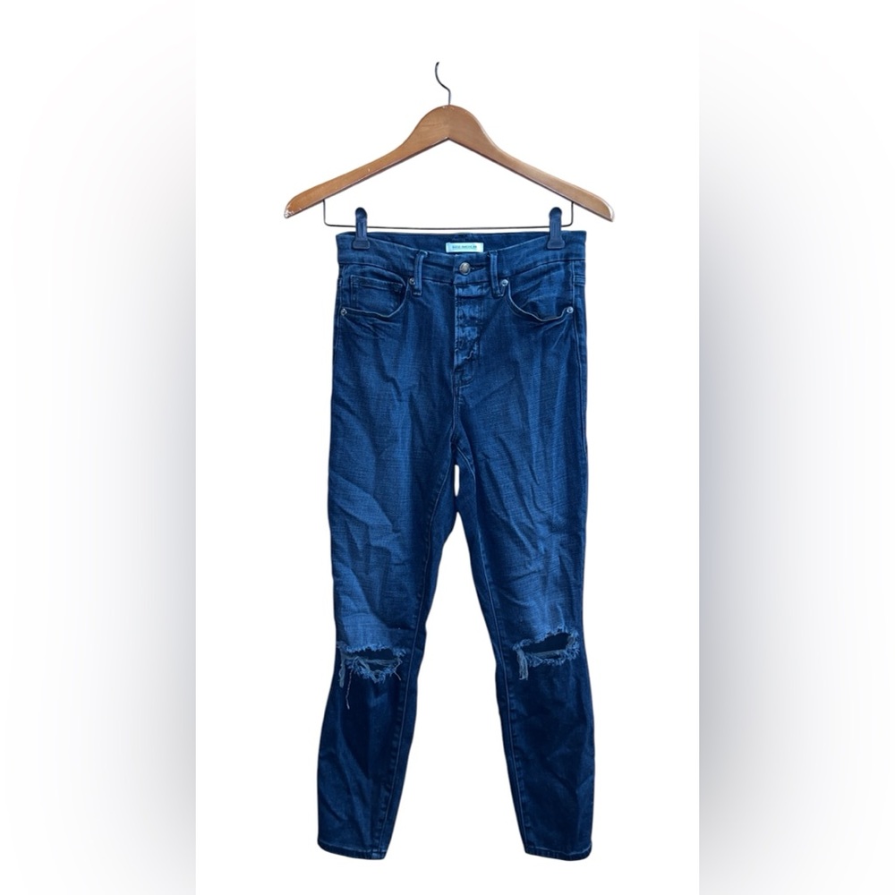 Good American good waist crop size 6 dark wash